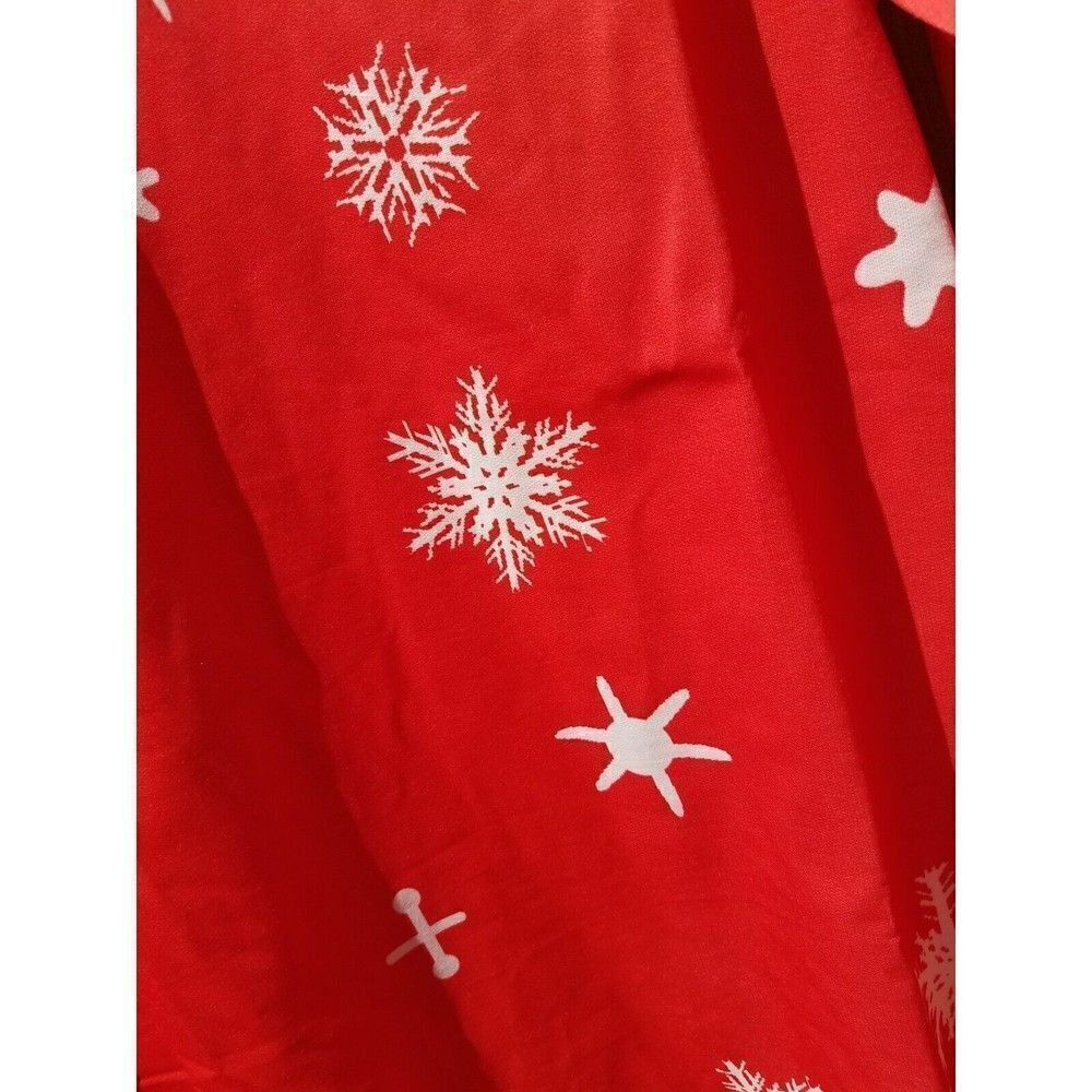 2X Ugly Sweater Long Sleeve Sweatshirt Women's Red Christmas Winter Snowflakes - Picture 3 of 5
